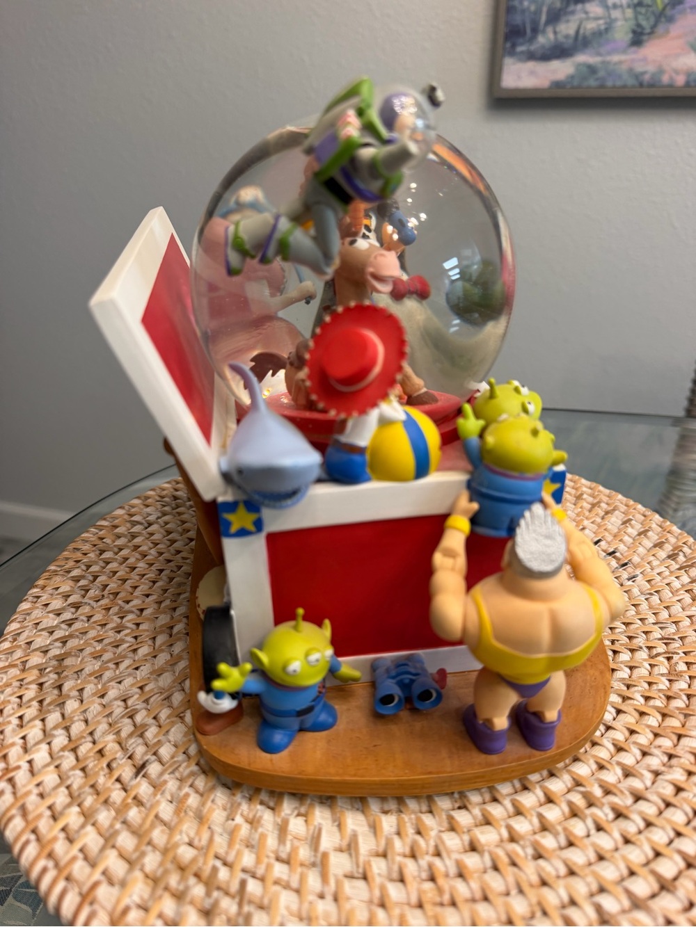 Vintage 1995 Disney Pixar Toy Story Musical Snow Globe Music Box Woody Buzz - Picture 6 of 13